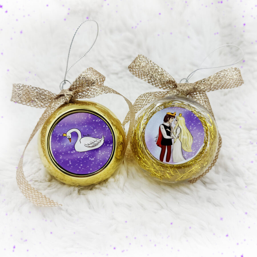 Σετ Χριστουγεννιάτικες μπάλες- Η λίμνη των κύκνων