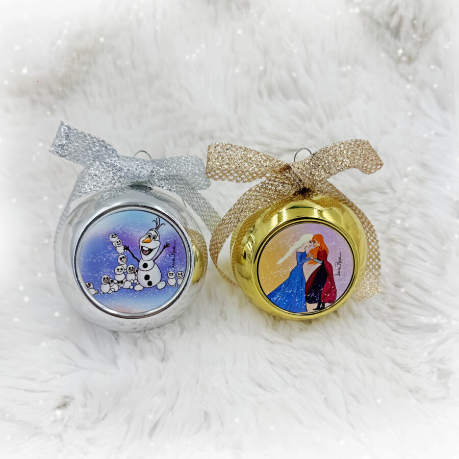 Σετ Χριστουγεννιάτικες μπάλες-Έλσα- Άννα και Όλαφ